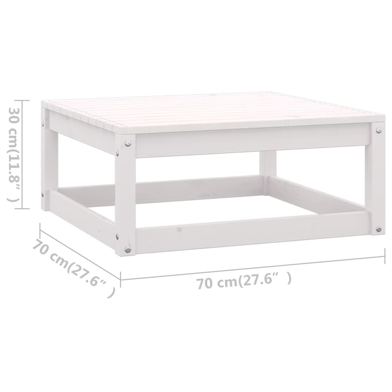 vidaXL 7 Piece Wood Garden Lounge Set in White/Anthracite