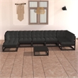 vidaXL 8 Piece Wood Garden Lounge Set in Black/Anthracite