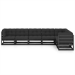 vidaXL 7 Piece Wood Garden Lounge Set in Black