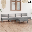 vidaXL 5 Piece Wood Medium Garden Lounge Set in Gray