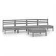 vidaXL 5 Piece Wood Medium Garden Lounge Set in Gray