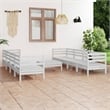vidaXL 9 Piece Wood Large Garden Lounge Set in White