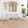 vidaXL 4 Piece Wood Medium Garden Lounge Set in White