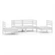 vidaXL 4 Piece Wood Medium Garden Lounge Set in White