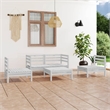 vidaXL 5 Piece Wood Medium Garden Lounge Set in White