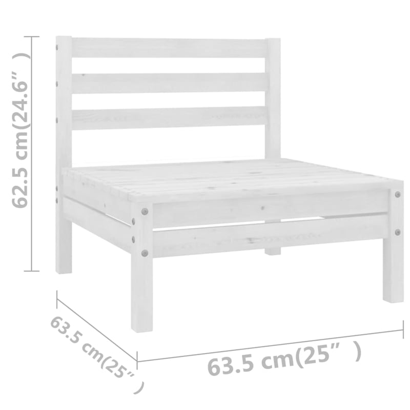 vidaXL 6 Piece Wood Garden Lounge Set in White