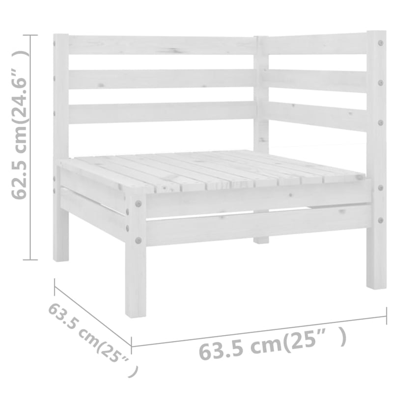 vidaXL 6 Piece Wood Garden Lounge Set in White