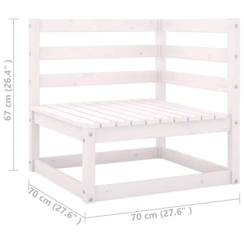 vidaXL 5 Piece Wood Garden Lounge Set in White/Anthracite