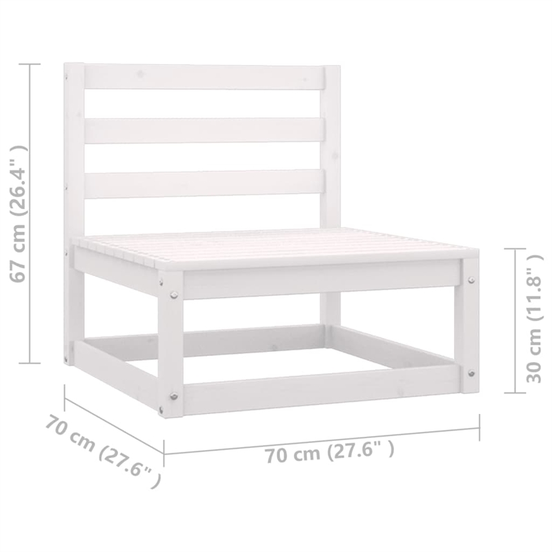 vidaXL 5 Piece Wood Garden Lounge Set in White/Anthracite