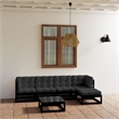 vidaXL 6 Piece Wood Garden Lounge Set in Black