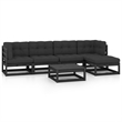 vidaXL 6 Piece Wood Garden Lounge Set in Black