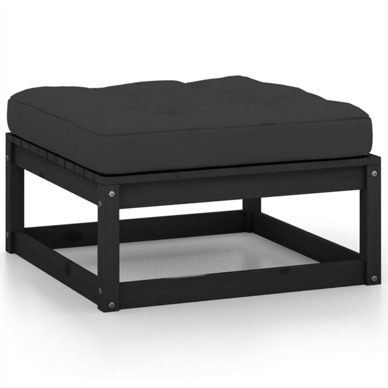 vidaXL 6 Piece Wood Garden Lounge Set in Black