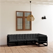 vidaXL 5 Piece Wood Garden Lounge Set in Black