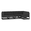 vidaXL 5 Piece Wood Garden Lounge Set in Black