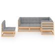vidaXL 5 Piece Wood Garden Lounge Set in Gray/Natural