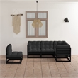 vidaXL 5 Piece Wood Medium Garden Lounge Set in Black