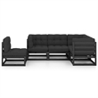 vidaXL 5 Piece Wood Medium Garden Lounge Set in Black
