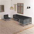 vidaXL 6 Piece Wood Garden Lounge Set in Gray