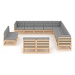 vidaXL 13 Piece Wood Garden Lounge Set in Gray