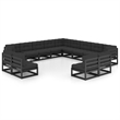 vidaXL 13 Piece Wood Large Garden Lounge Set in Black