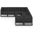 vidaXL 8 Piece Wood Small Garden Lounge Set in Black/Anthracite