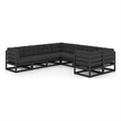 vidaXL 8 Piece Wood Small Garden Lounge Set in Black/Anthracite