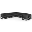 vidaXL 10 Piece Wood Large Garden Lounge Set in Black