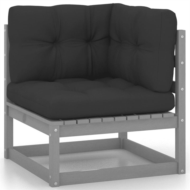 vidaXL 6 Piece Wood Small Garden Lounge Set in Gray