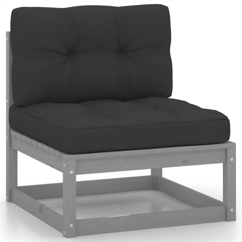 vidaXL 6 Piece Wood Small Garden Lounge Set in Gray