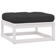 vidaXL 7 Piece Wood Garden Lounge Set in White/Anthracite