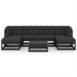 vidaXL Wood Small Garden Lounge Set in Black/Anthracite