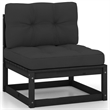 vidaXL Wood Small Garden Lounge Set in Black/Anthracite