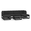 vidaXL Wood Small Garden Lounge Set in Black/Anthracite
