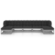 vidaXL 7 Piece Wood Small Garden Lounge Set in Gray/Anthracite