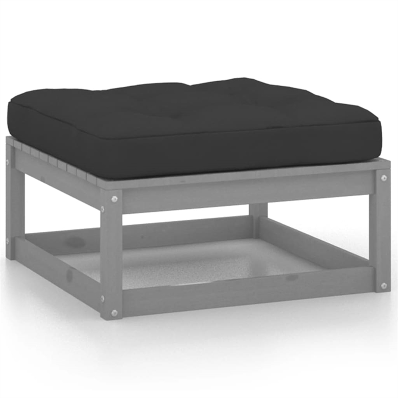 vidaXL 7 Piece Wood Small Garden Lounge Set in Gray/Anthracite