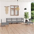 vidaXL 5 Piece Wood Medium Garden Lounge Set in Gray
