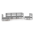 vidaXL 5 Piece Wood Medium Garden Lounge Set in Gray