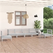 vidaXL 6 Piece Wood Large Garden Lounge Set in White