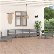 vidaXL 6 Piece Wood Medium Garden Lounge Set in Gray