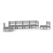 vidaXL 6 Piece Wood Medium Garden Lounge Set in Gray
