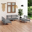 vidaXL 6 Piece Wood Large Garden Lounge Set in Gray