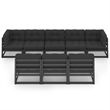 vidaXL 8 Piece Wood Garden Lounge Set in Black/Anthracite