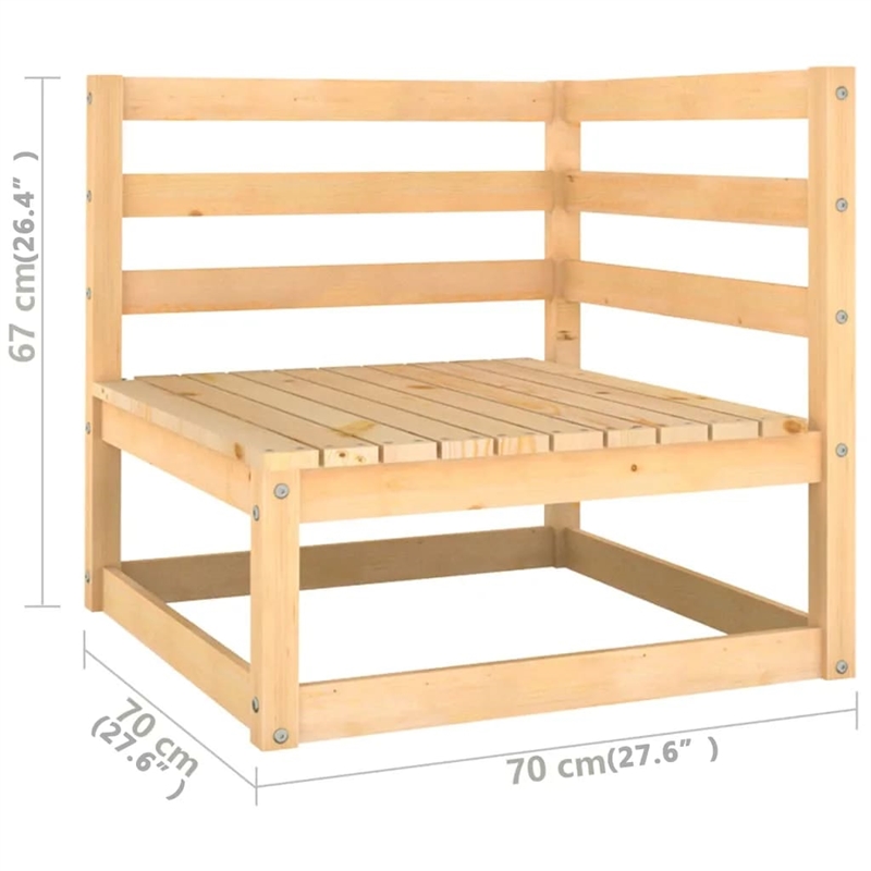 vidaXL 10 Piece Wood Garden Lounge Set in Natural