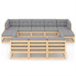 vidaXL 10 Piece Wood Garden Lounge Set in Natural