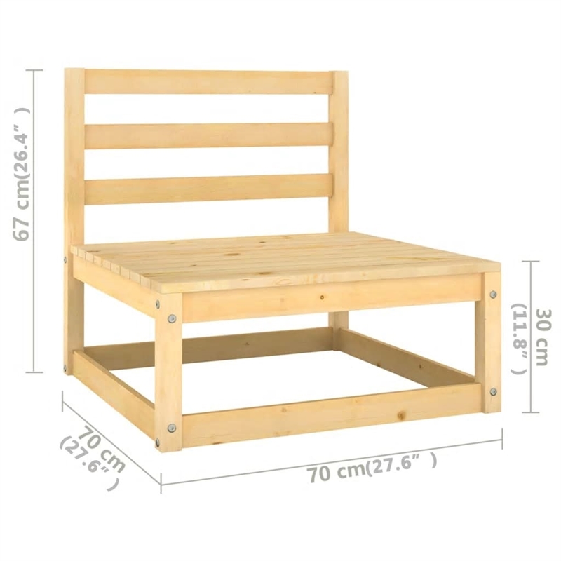 vidaXL 10 Piece Wood Garden Lounge Set in Natural