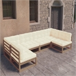 vidaXL 6 Piece Wood Garden Lounge Set in Brown