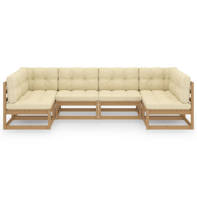 vidaXL 6 Piece Wood Garden Lounge Set in Brown