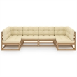 vidaXL 6 Piece Wood Garden Lounge Set in Brown
