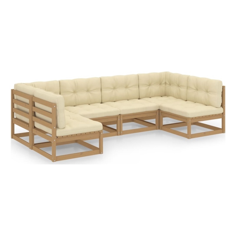 vidaXL 6 Piece Wood Garden Lounge Set in Brown