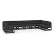 vidaXL 10 Piece Wood Standard Garden Lounge Set in Black
